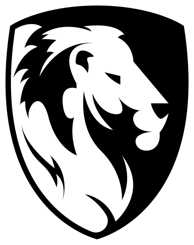 Lion crest — black on light